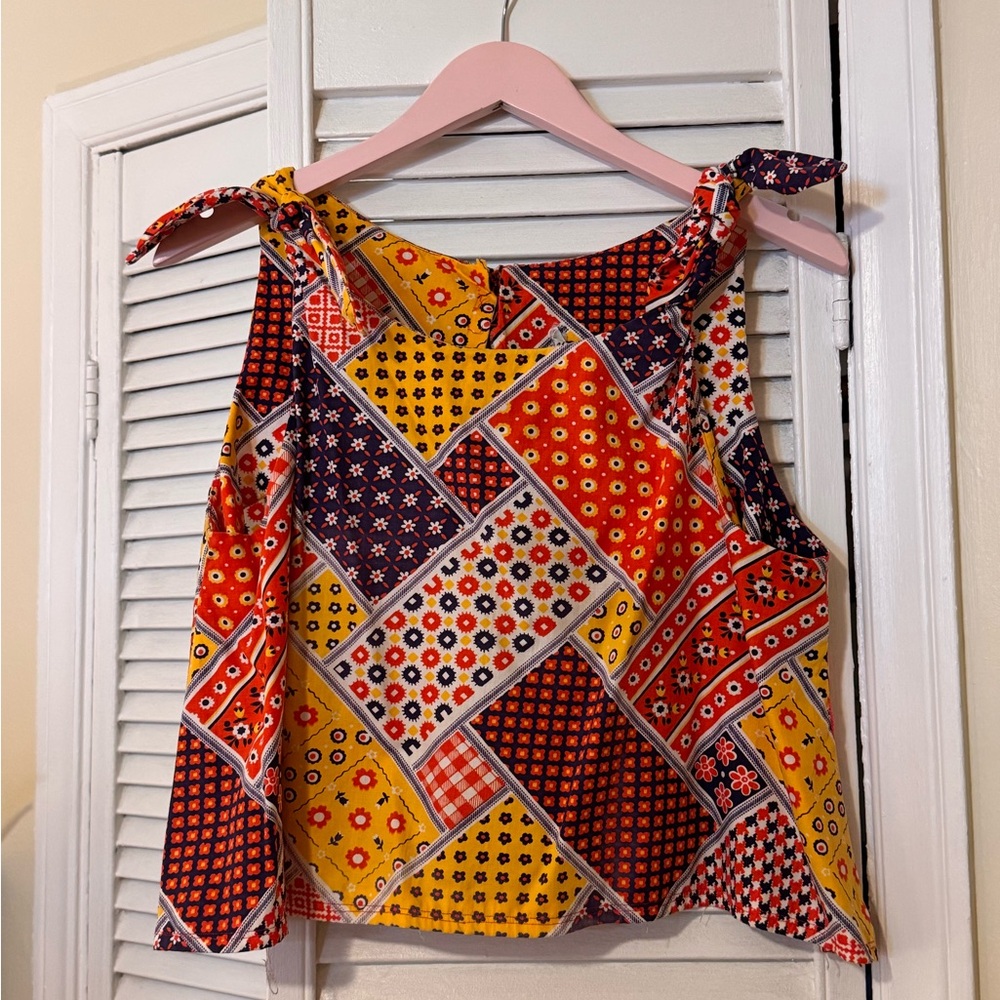 Vintage patchwork print top